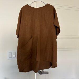 NWOT Elizabeth Suzann Linen Harper Top - S/M